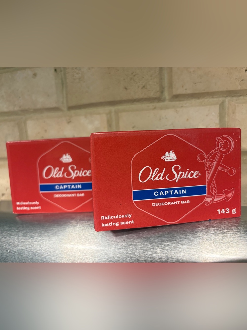 Old Spice Captain Deodorant Soap Bars -2 bars, 5 oz (143 gr) each NEW